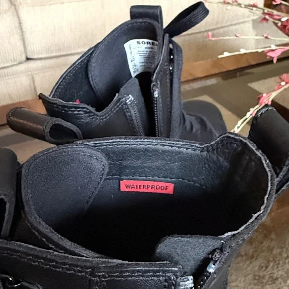 Sorel ONA AVE Women’s Black Waterproof Leather Platform Combat Boot Size 9 - Picture 13 of 17